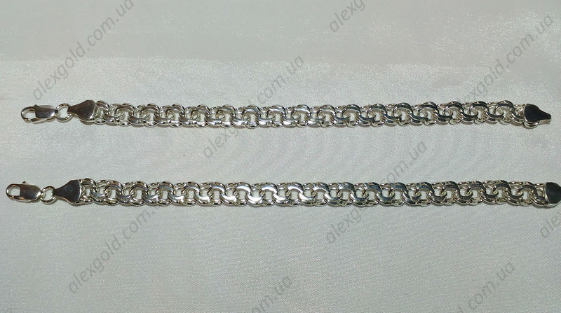 Серебряная цепочка Бисмарк ручное плетение