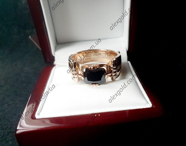 Перстень мужской с черным камнем Черный принц 13 г