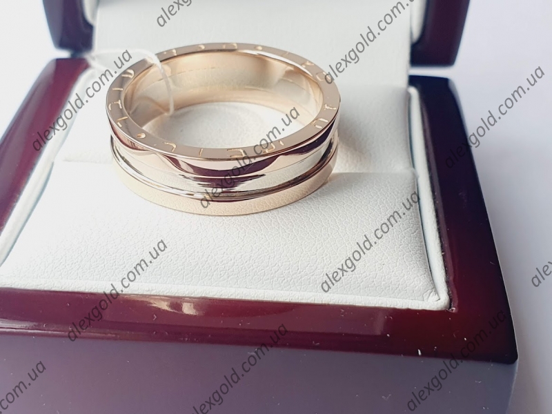 Широкое кольцо золотое комбинированное золото на иврите