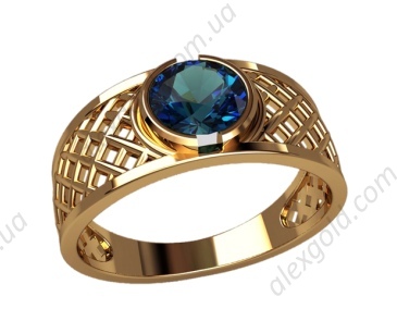 Женское кольцо синий камень