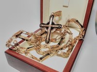 Крест золотой c эмалью 