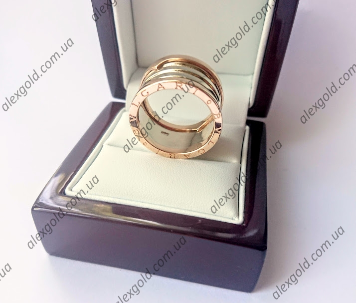 Широкое кольцо  Булгари комбинированное золото