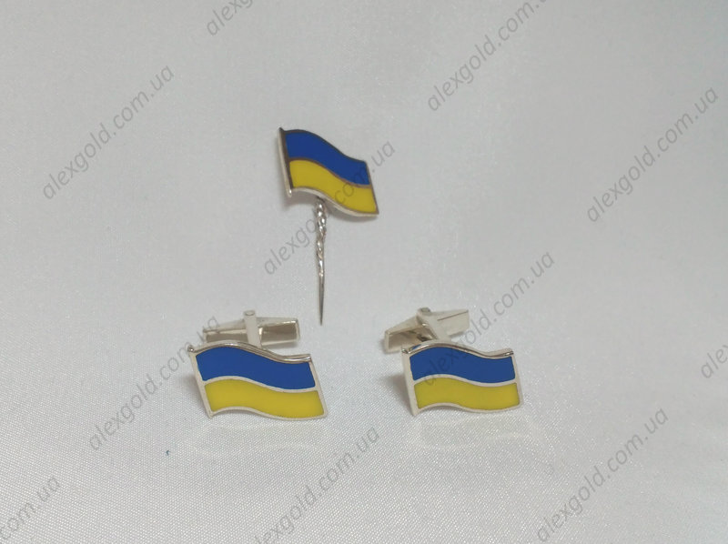 Значок на пиджак в виде флага Украины