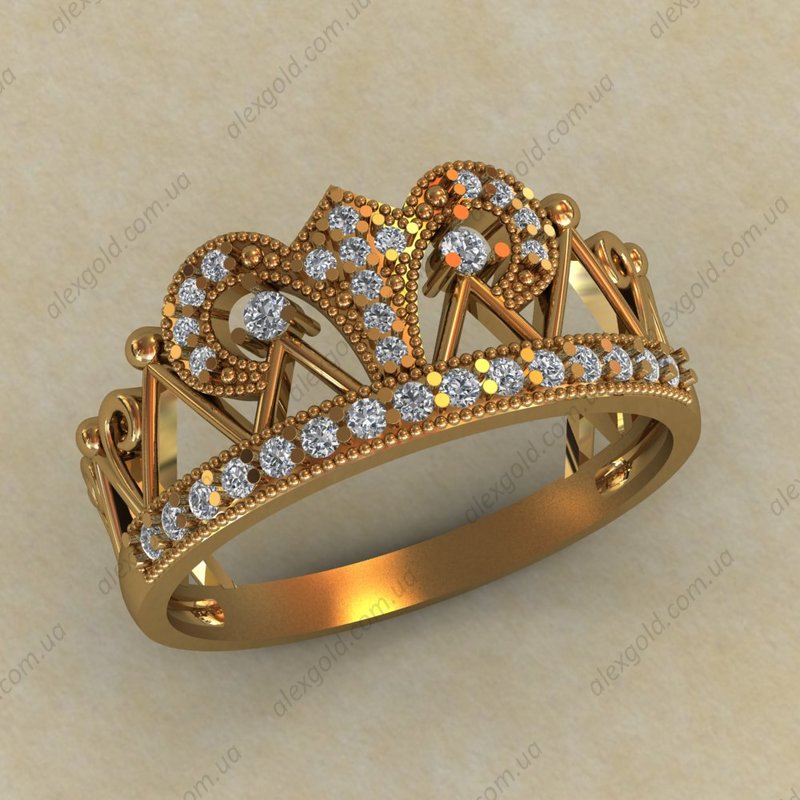 Кольцо форма корона