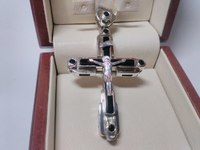 Крест оникс серебряный мужской большой