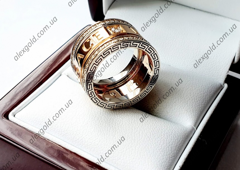 Женское золотое кольцо VERSACE комбинированное золото