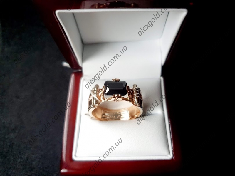 Перстень мужской с черным камнем Черный принц 13 г