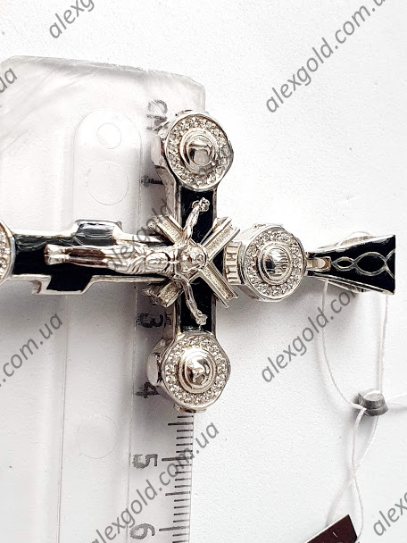 Крест оригинальный с черной и белой эмалью