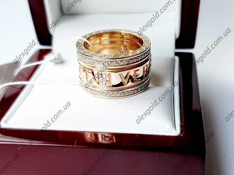 Женское золотое кольцо VERSACE комбинированное золото