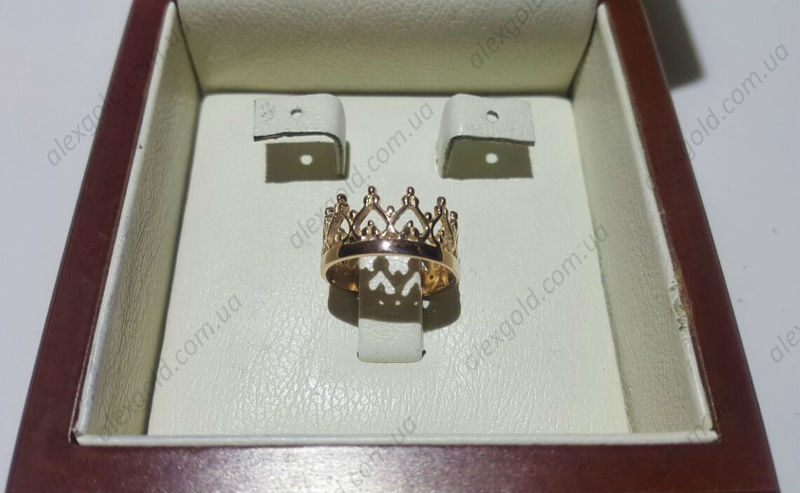 Кольцо корона с узором