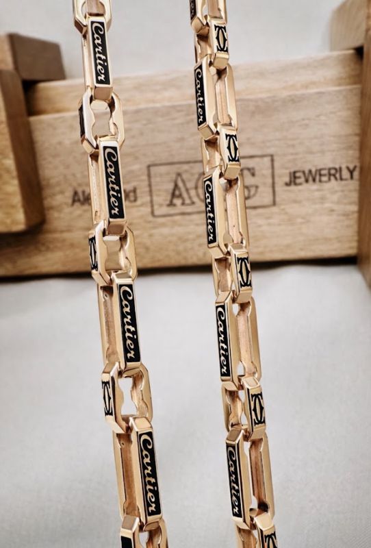 Ланцюг чоловічий золотий в стилі Cartier